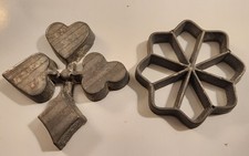 2 Vintage Forma do ciasteczek Przecinarka prasowa Odlew aluminiowy Kwiat i garnitur Tylko forma do rozety