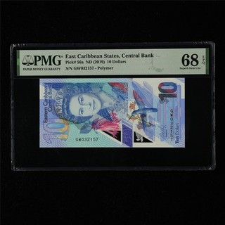 2019 East Caribbean States Central Bank 10 Dollars Pick#56a PMG 68 EPQ UNC 03