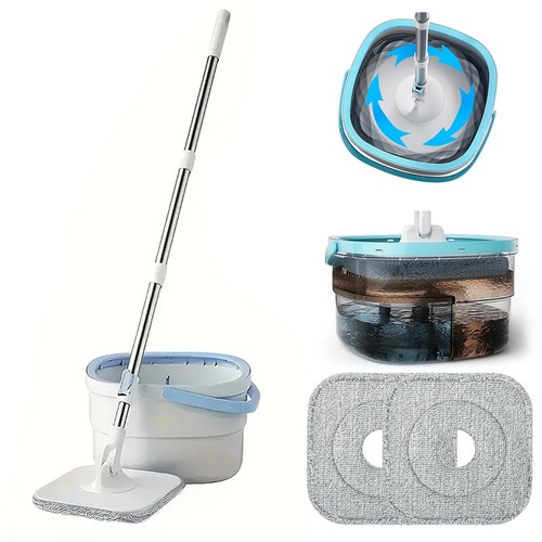 Wischmop Bodenwischer Set 2 Kammer Power Filtersystem Wischen Putzeimer Mopp - Bild 16 von 18