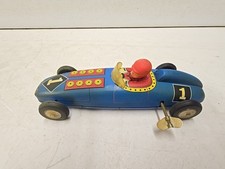 Vintage 9.5" Tin Litho 1950s Lotus 1 Wind Up Indy Car Racer - WORKS