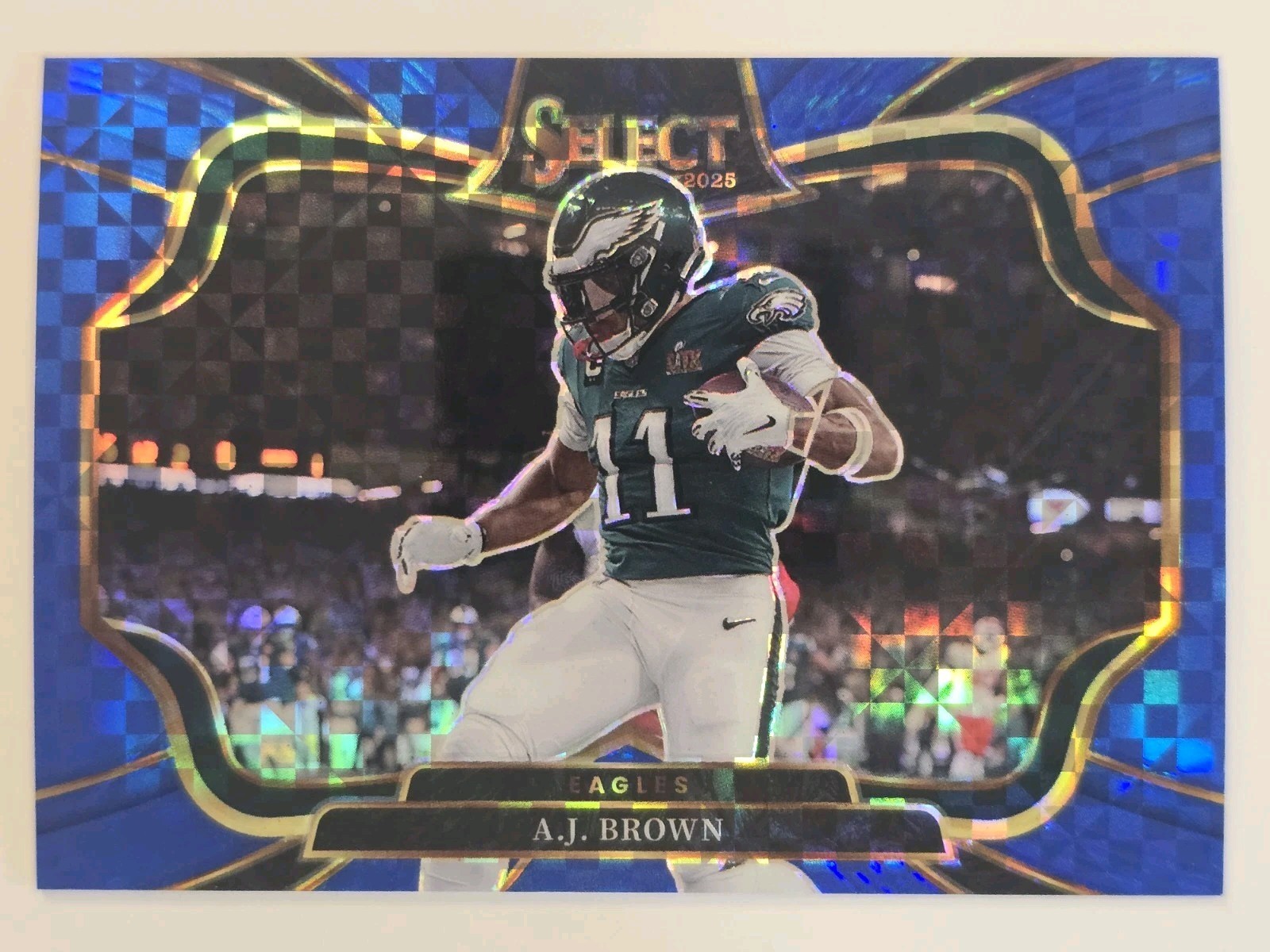 A.J. Brown 2025 Panini Select - Field Level  #492 Blue Prizm /75 Eagles