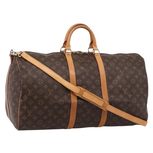 LOUIS VUITTON Monogram Keepall Bandouliere 55 Boston Bag M41414 LV Auth ep16028