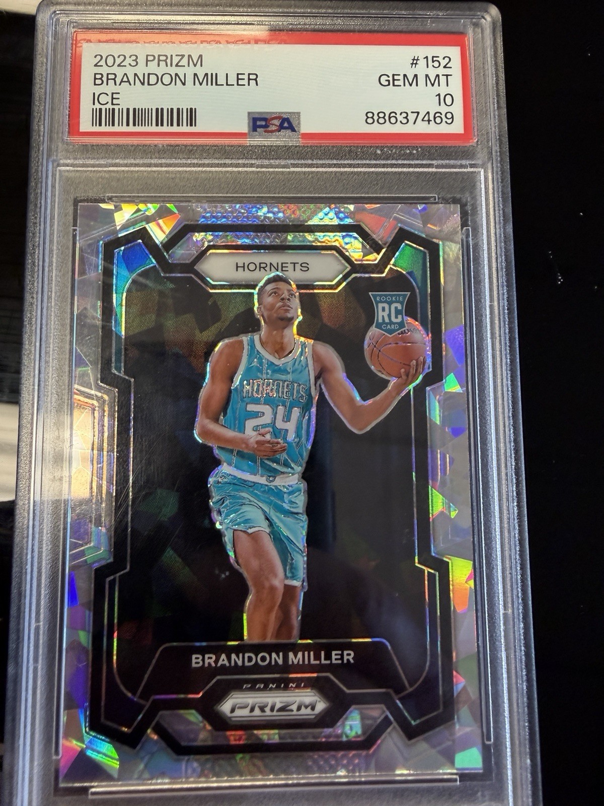 2023-24 Panini Prizm Brandon Miller Ice #152 PSA 10