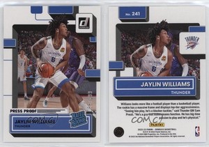 2022 Panini Donruss Rated Purple Press Proof /199 Jaylin Williams #241 Rookie RC