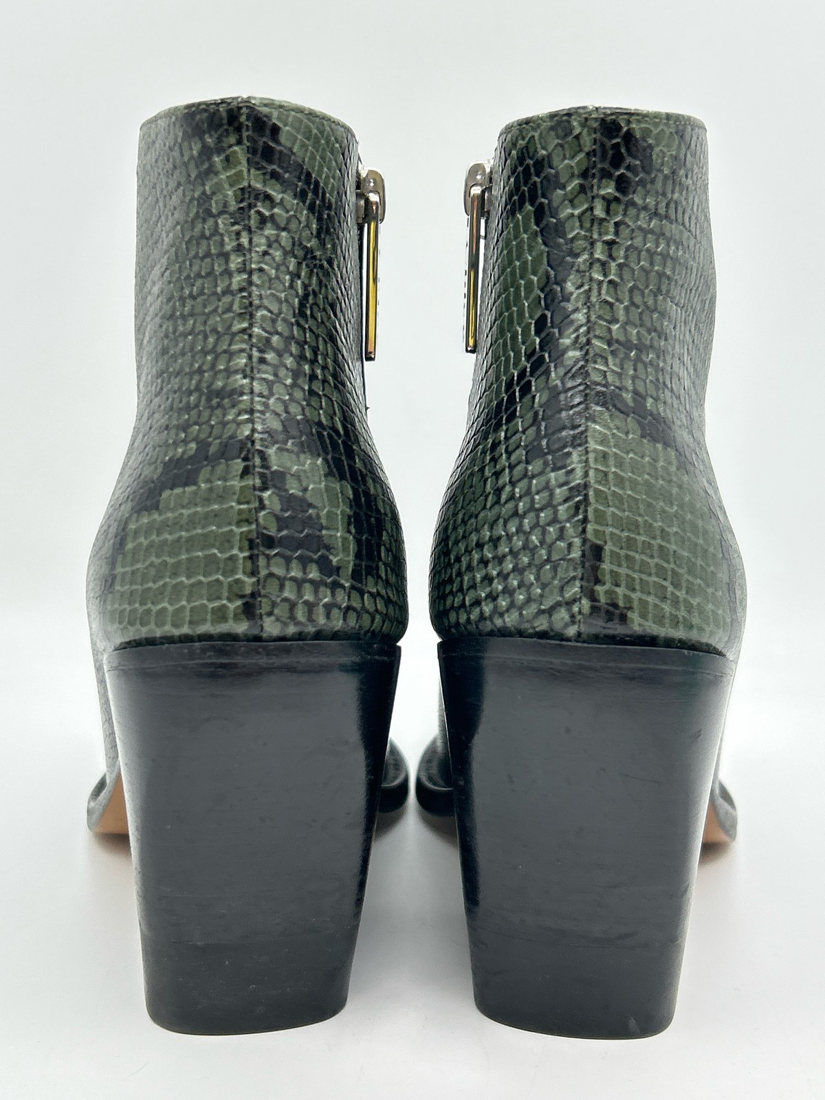 CHLOE Rylee Python Embossed Leather Pointed Sz 38… - image 4