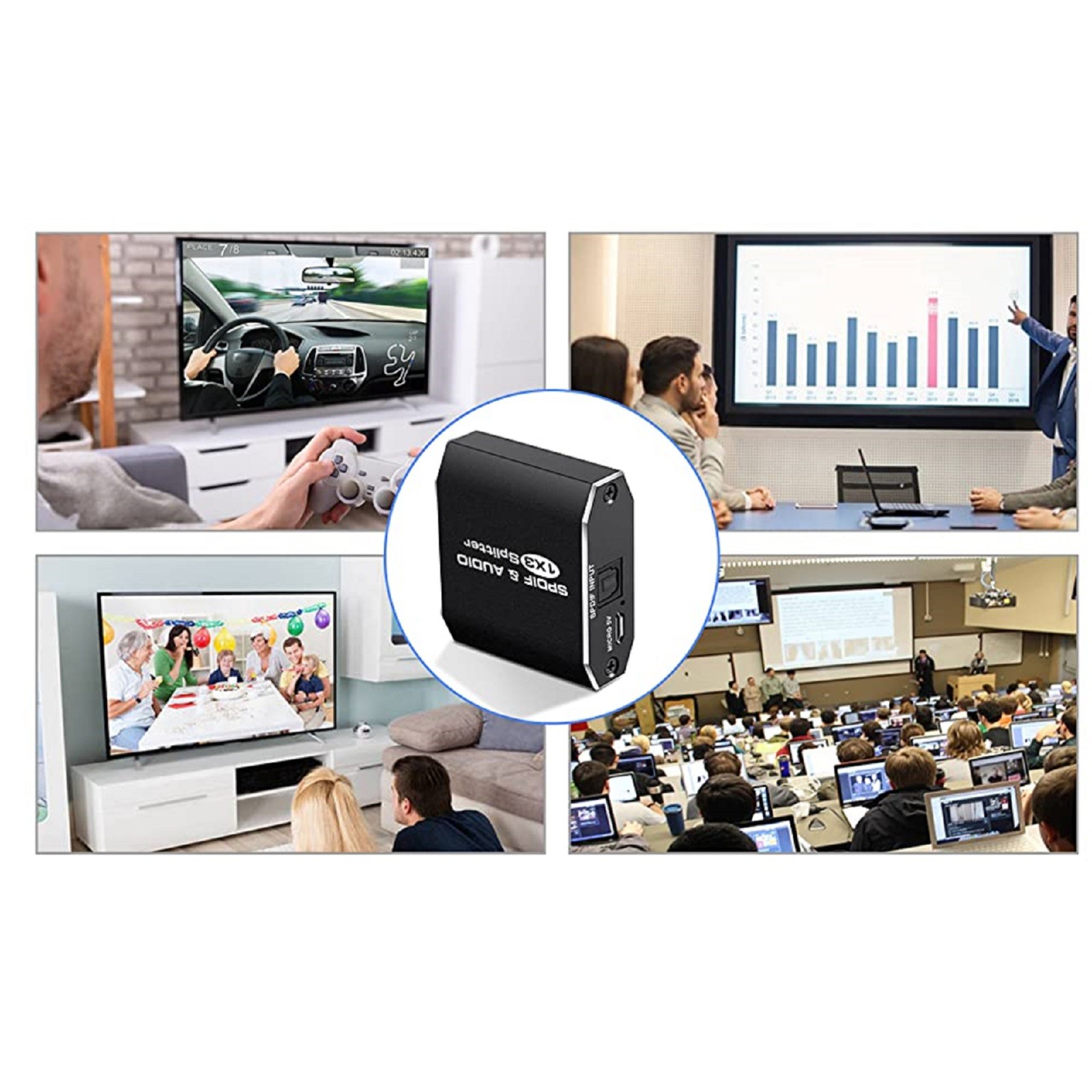 Optical Audio Digital SPDIF Toslink Splitter 1input 3 Output For 5.1 Speaker DVD