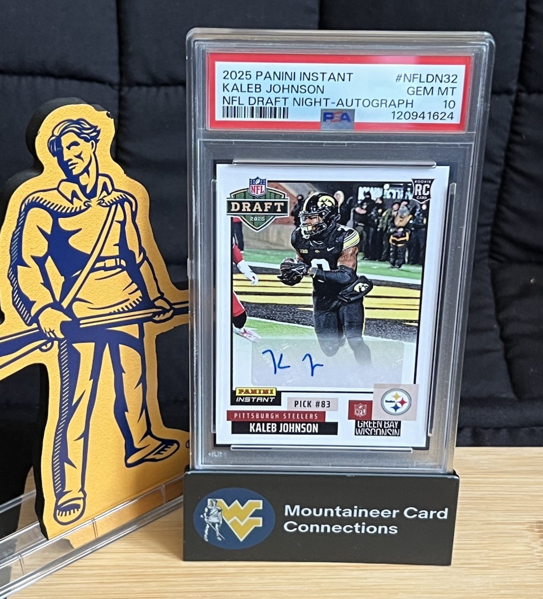 KALEB JOHNSON 2025 Panini Instant NFL Draft Rookie Auto RC /99 - PSA 10 - POP 1