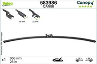 Valeo Scheibenwischer Wischblatt WischerbläTter Canopy Beifahrerseitig 583986