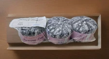 3 Skeins Filatura Lanarota  Luxury Ladder Silver Ribbon Yarn Made in Italy