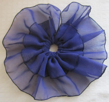 NEW PURPLE CHIFFON SCRUNCHIE Elastic Hair Band Ponytail Holder Hair Tie 8.5" Rnd