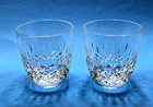 Vintage Waterford Crystal Lismore Whiskey Old Fashioned Glass 3 3/8" Set of 2