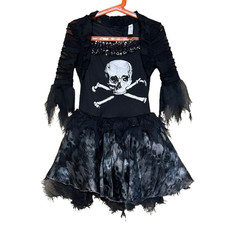 Skull Cross Bone Halloween Costume Size 4-6 Punk Pirate Dress Amscan Brand