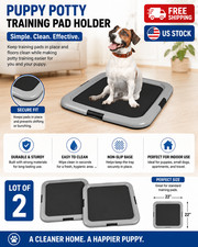 New Puppy Potty Training Pads Holder - IRIS USA 22x22 Tray 2 Pack