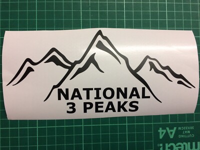 National 3 Peaks Aufkleber Decals Mountain Car Van Motorrad matt schwarz