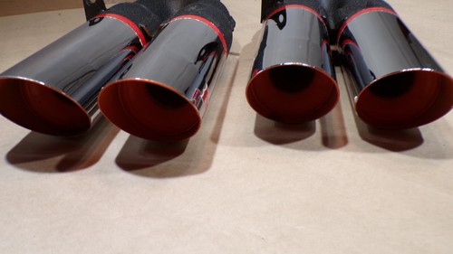 ANSA Pair of Rare Slant Cut Extra Diameter Twin Exhaust Tips - Picture 4 of 16