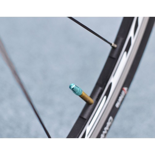 Bianchi Tappo Valvola Set 2pz JPPVCUEC Lega Celeste Accessori Bici Strada - Foto 7 di 10