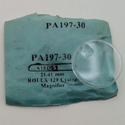 Rolex Watch Crystal Replacement Round 1 G-S 21.41mm Ladies w/ Cyclop VTG NOS