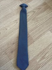 Neck Tie. Clip On. For Boys Sizes. blue with squares. 17 Inches.