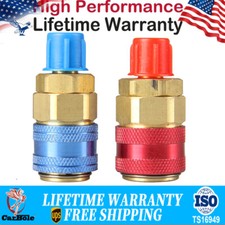 2pcs Car Ac Ac Air Conditioning Highlow Quick Connector Adapter Coupler