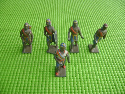 Plomb Cbg-mignot Taille 3 - Fab Avant 1950- 5 Soldats Antiquites Avec