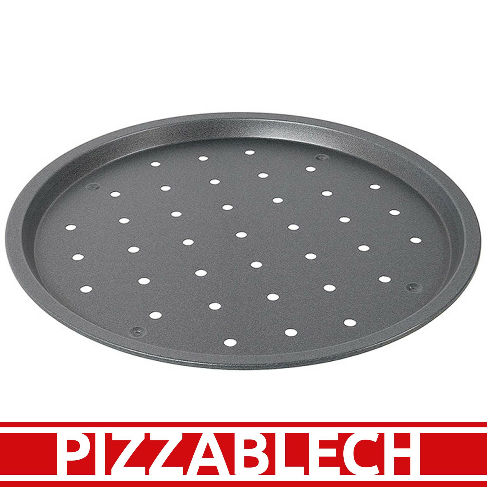 Contacto Pizzablech 34 cm perforiert gelocht Antihaft Füße PTFE Stahl NEU✅