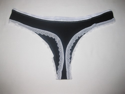 Shein kawaii 6pk lace trim ribbed w/bow thong panties M 3 black/3 other colors - Picture 9 of 9