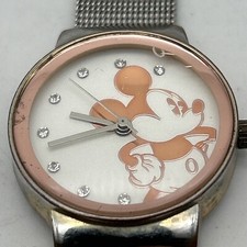 Vtg Unisex Disney Mickey Mouse Wristwatch Japan Movt Works Does Have Some Wear