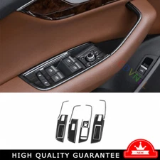 Inner Glass Window Lifting Lock Panel Trim For Audi Q8 2020-2024 Black Titanium