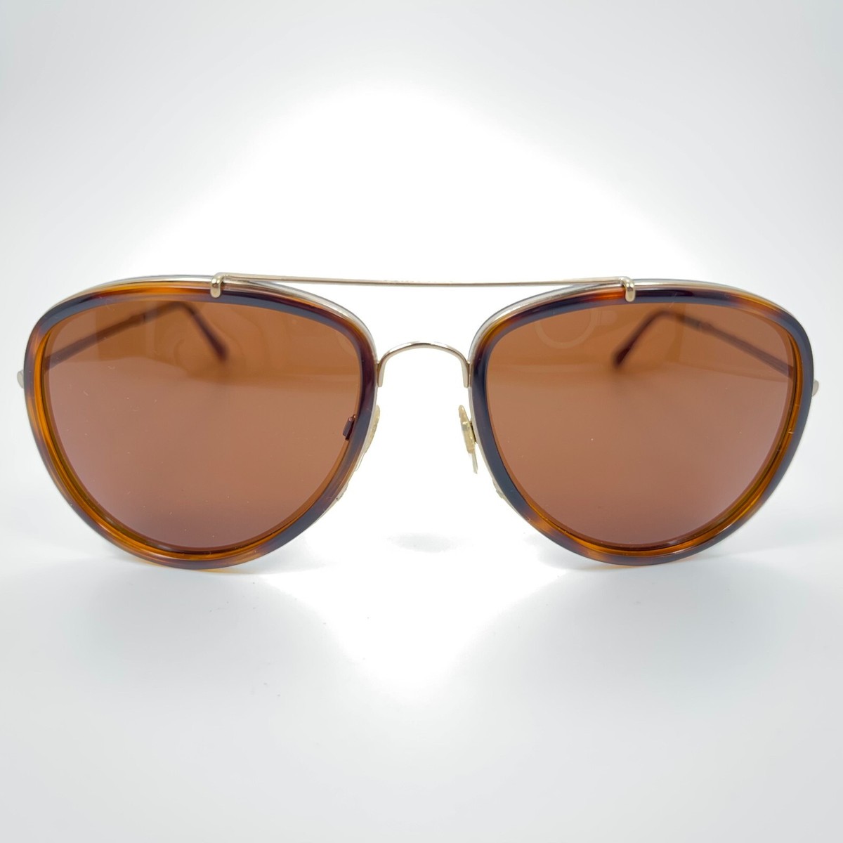 Burberry B 3090-Q Brown Tortoise Gold Sunglasses Dark Brown