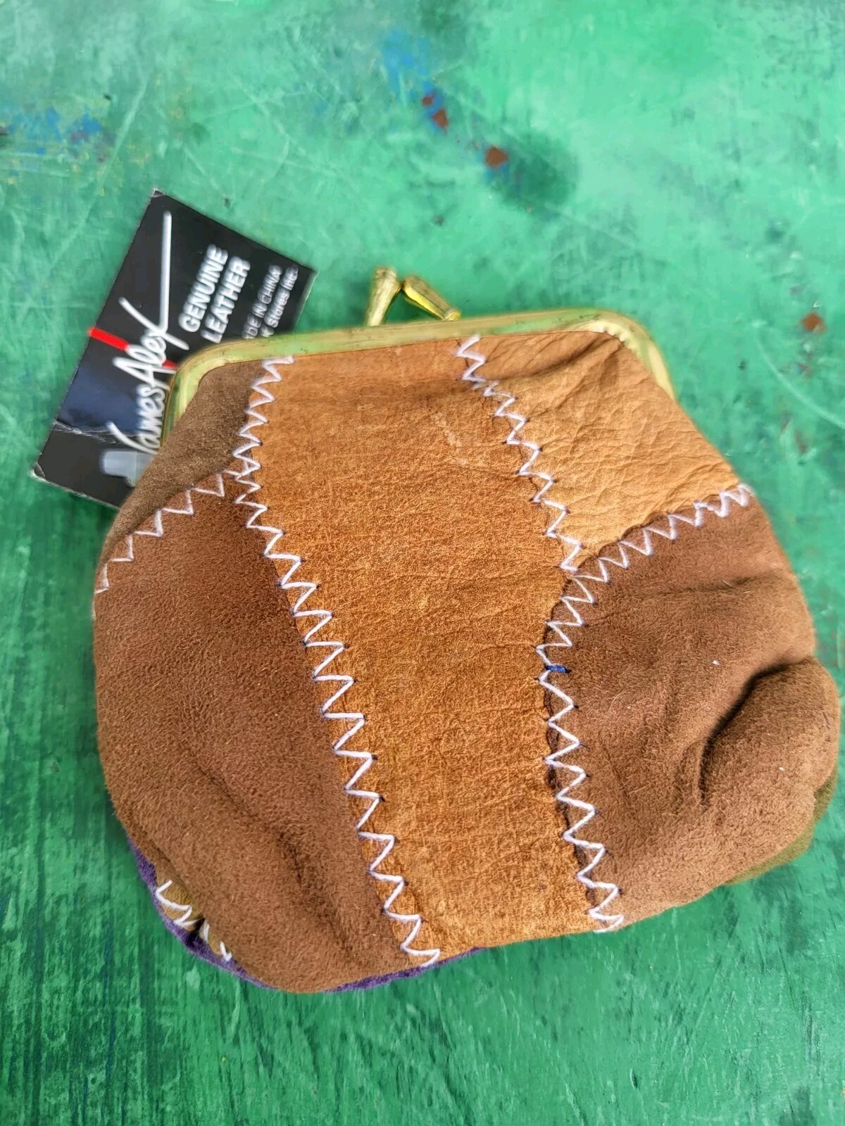 Patchwork Leather Pair Set (2) Coin Purses Kiss C… - image 3