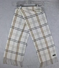 Cejon Rectangle Scarf-Women's-Made in Italy-Gray, Brown, White Plaid-64" x 11"