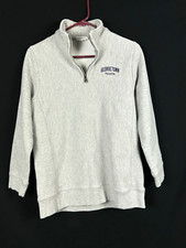 vintage Georgetown Hoyas Champion Sweatshirt Medium Gray Navy Quilted Stitch