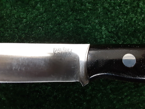 BARK RIVER Fixed Blade KNIVES Escanaba MI USA A-2 Hunting Knife w Micarta Grip - Picture 4 of 10