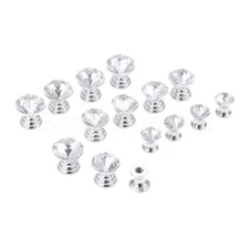 5pcs Mini Clear Crystal Glass Jewelry Gift Box Knobs Drawer Cabinet Pull Handles