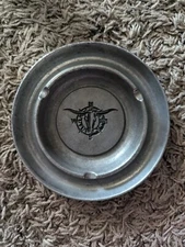 Vintage Pewter Marlboro Ashtray Longhorn Steer Compass, 5.5"