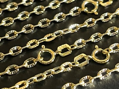 14K Yellow Gold 2.55mm Designed Round Forzentina Chain  Necklace 16 - 24 