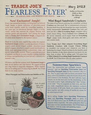 Trader Joe's Fearless Flyer MAY 2023 Grocery Newsletter summer Advertising