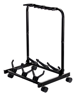 3-fach Multi E-Gitarre Ständer Western Gitarre Stativ E-Bass Halter Rollen Stand