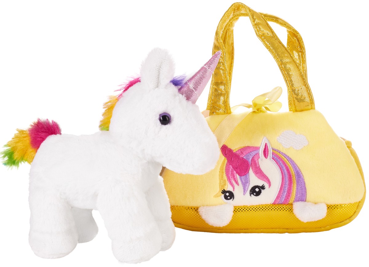 BRUBAKER Rainbow Plush Unicorn In Handbag - 8" Stuffed Animal Toy With Sparkly Bag | Soft Cuddly Gift For Kids - View #6