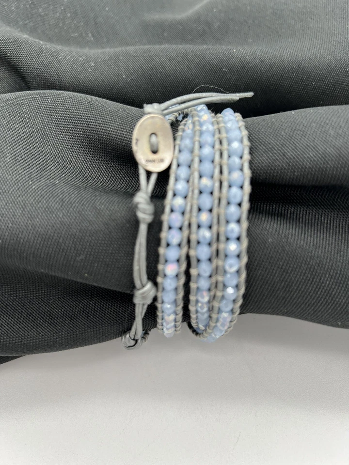 Pulsera envolvente Chan Luu cuero gris lavanda pálido 4 a 5 envoltura 32 pulgadas Foto 4 de 4