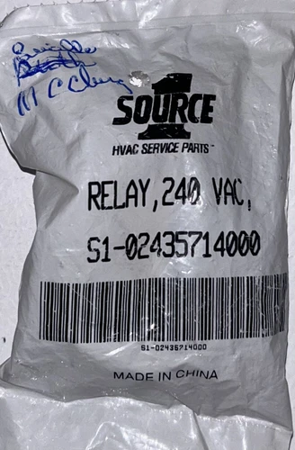 York/UPG/JCI 240 v relay. S1-02435714000. Source 1.