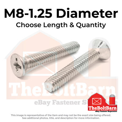 #ad M8 1.25 Stainless Phillips Flat Head Machine Screws Choose Length amp; Qty $969.34