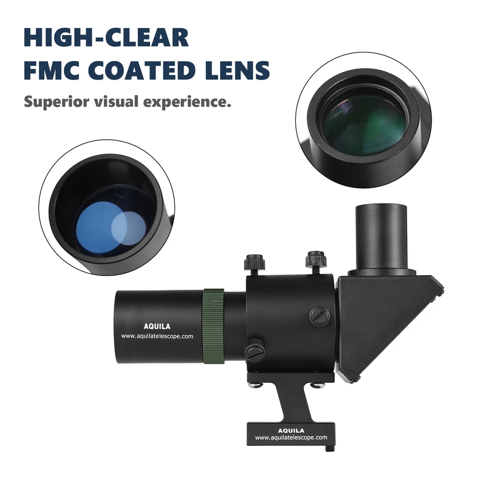 AQUILA 6*30mm Finder Scope 90° Right Angle Finderscope High Definition Telescope - Image 2 of 4