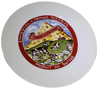 Restoration Hardware Canton du Valais Cheese Plate 7 1/2'' Cows Suisse Fromage