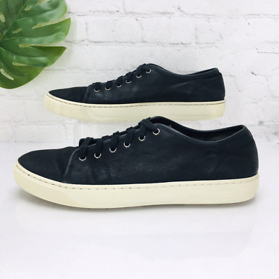 Vince Men's Fulton Sneaker Size 11/45 Black Leather Lace Up Low Top Shoes