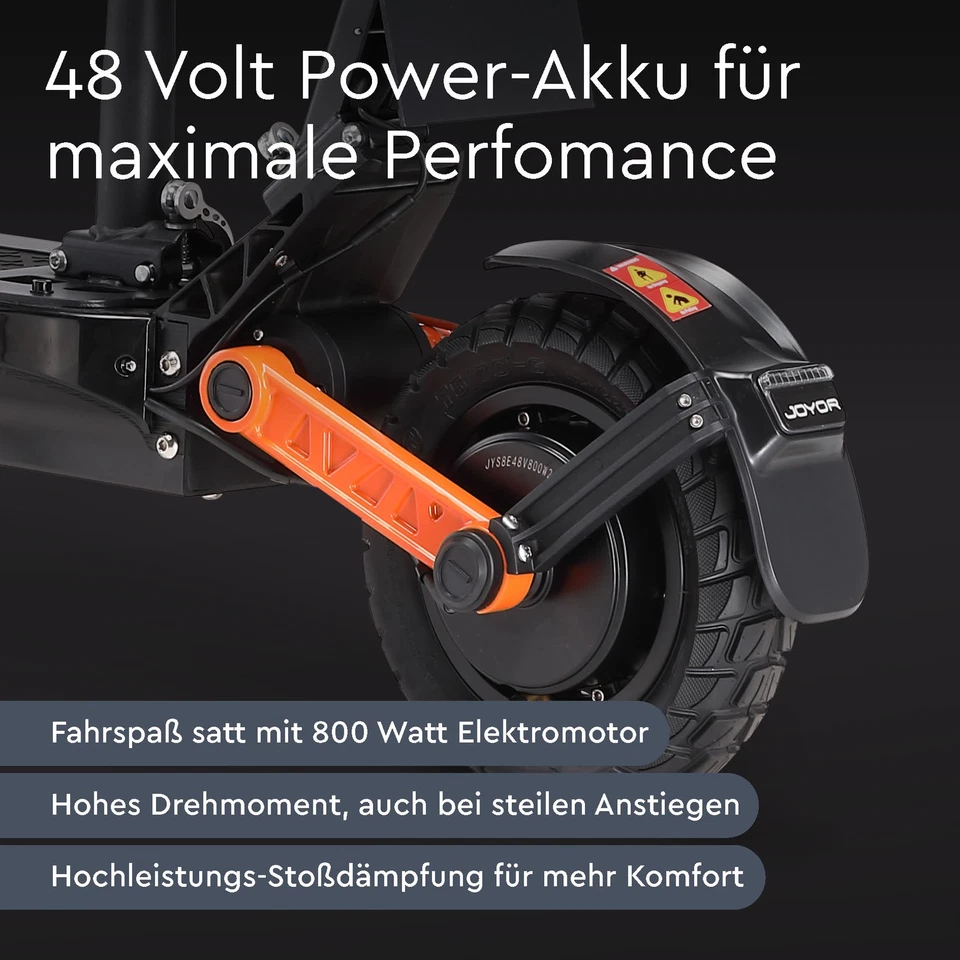 E-Scooter mit Sitz Joyor S8E 45 kmh offroad Elektroroller Mofa Straßenzulassung  - Bild 4 von 4