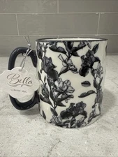 Chinoiserie GRAY WHITE FLORAL 10 Strawberry Street BELLA Mug Toile Flowers Gift