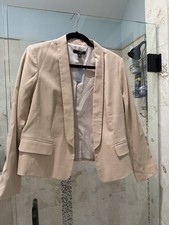 ANN TAYLOR Nude Open BLAZER JACKET IN STRETCH COTTON 12p New Nwt
