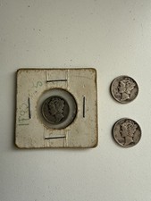 (3)  Mercury Dimes - (2) 1943 S mint (1) 1945 D mint
