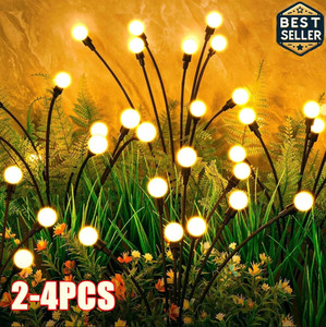 2 Déplacement des paquets LED Solar Powered Garden lumières extérieur lampe de patio de lueur de feu